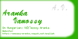 aranka vamossy business card